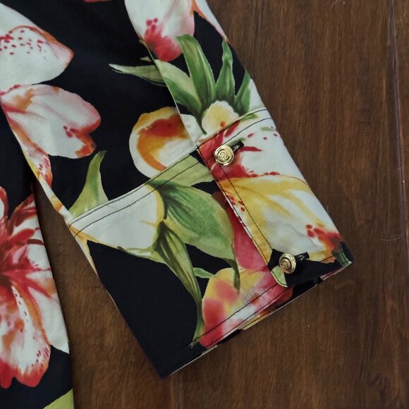 St. John Sport by Marie Gray Hawiian Floral Print Shacket - Picture 3 of 8